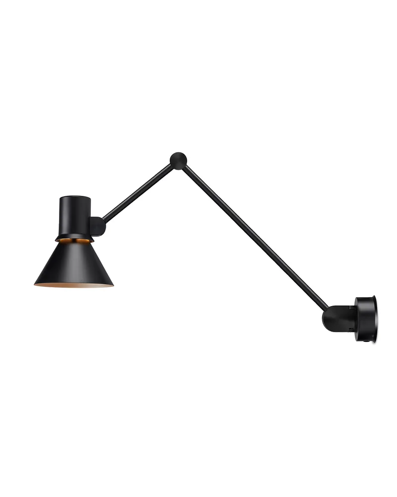 Anglepoise Wandleuchte mit Ausleger Type 80 - Schwarz - Gusseisen - Designer Kenneth Grange 