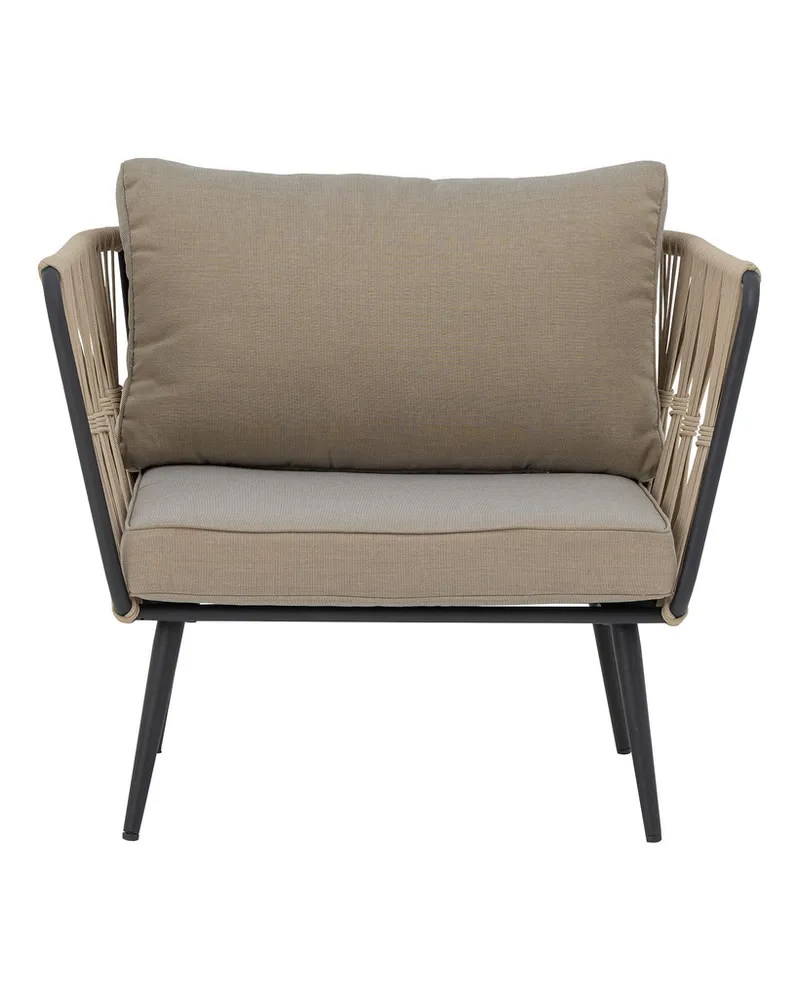 Bloomingville Gepolsterter Sessel Pavone - Schwarz - Polyesterseil 