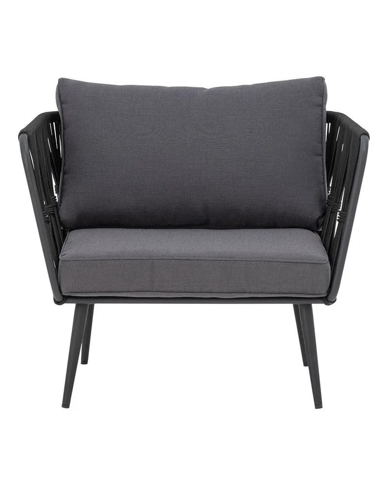Bloomingville Gepolsterter Sessel Pavone - Schwarz - Polyesterseil 