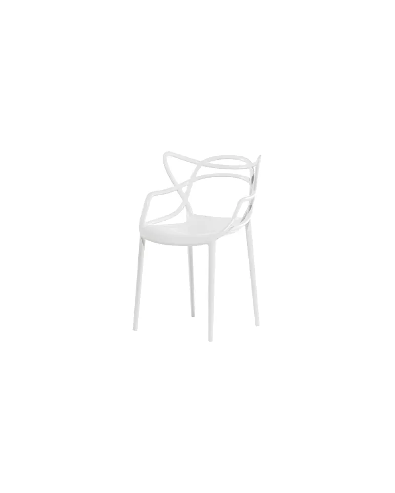 Kartell Stapelbarer Stuhl Masters - Weiß - Recyceltes thermoplast. Technopolymer - Designer Philippe STARCK with Eugeni QUITLLET 