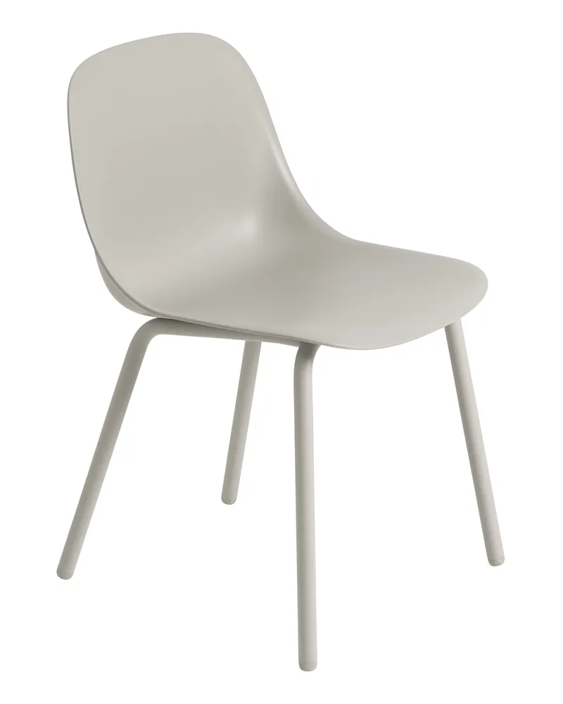 Muuto Stuhl Fiber OUTDOOR - Grau - 100 % recycelter Kunststoff - Designer Iskos-Berlin 
