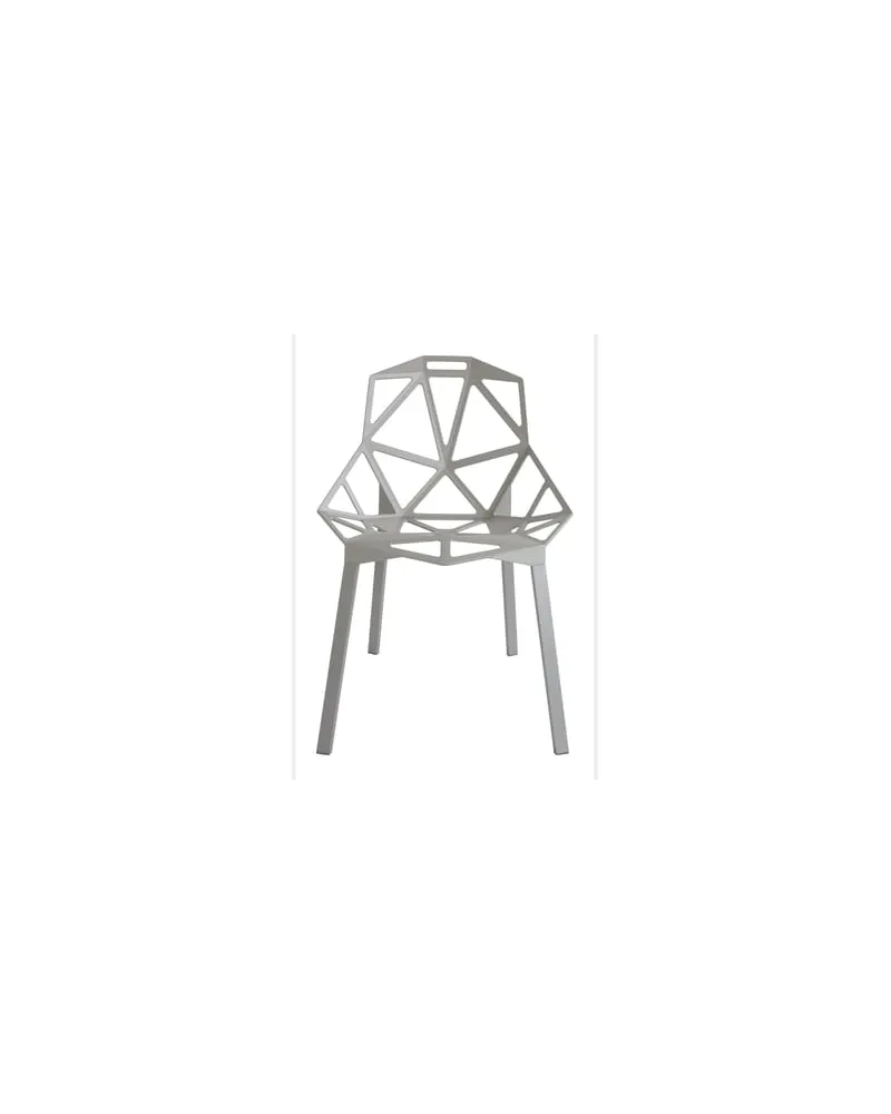 Magis Stapelbarer Stuhl One - Grau - gefirnistes Gussaluminium - Designer Konstantin Grcic 