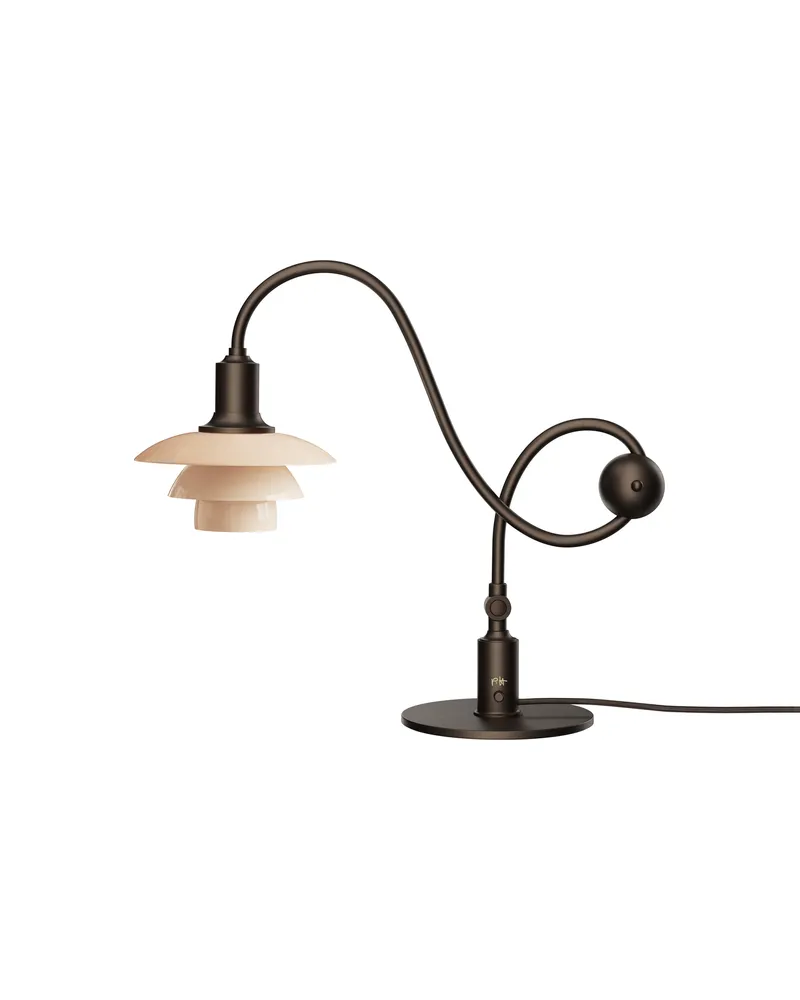 Louis Poulsen Tischleuchte PH - Orange - Brüniertes Messing - Designer Poul Henningsen 
