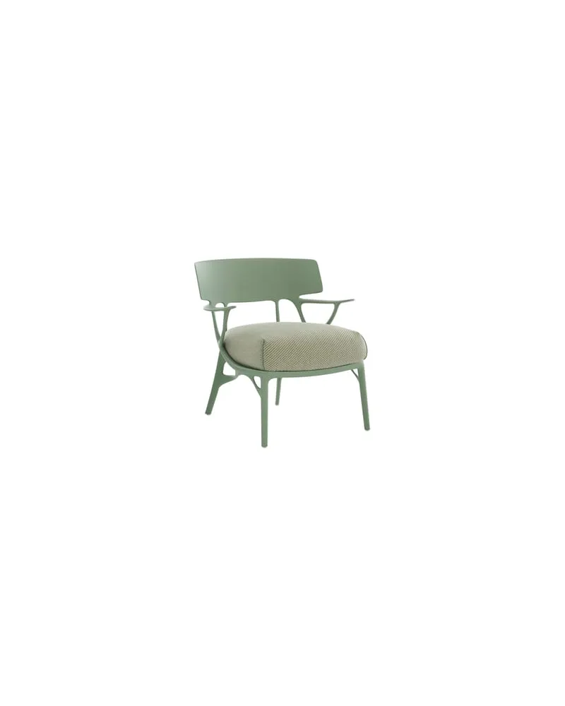 Kartell Gepolsterter Sessel A. I - Grün - Recyceltes thermoplast. Technopolymer - Designer Philippe Starck 