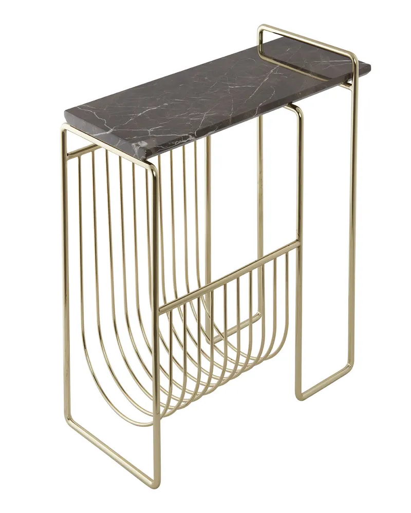 AYTM Beistelltisch Sino - Gold - Marmor 