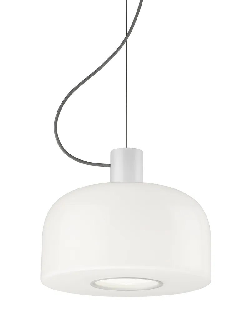 Flos Pendelleuchte Bellhop - Silber - Triplex-Opalglas - Designer Barber & Osgerby 