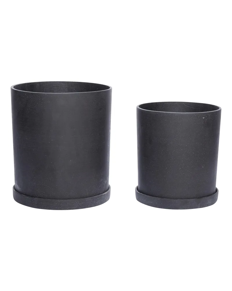 Hübsch Blumentopf Podium - Schwarz - Steinpulver 