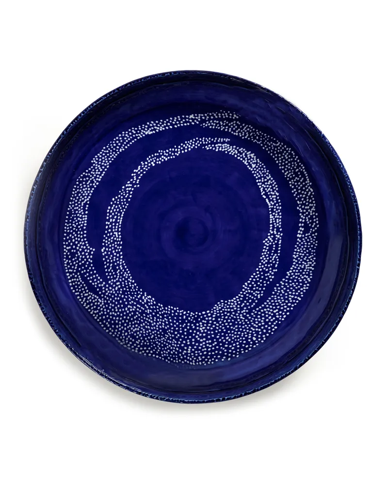 Serax Servierplatte Feast - Blau - emaillierter Sandstein - Designer Ivo Bisignano 