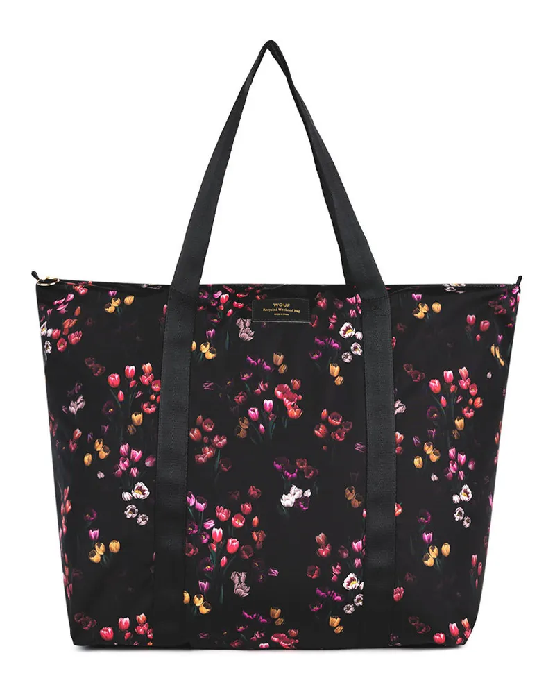 WOUF Weekender Tulips - Schwarz - Recyceltes Polyester Schwarz