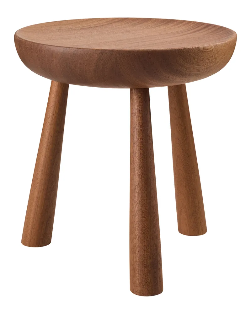 Gubi Hocker Totto - Holz natur - Sapelliholz - Designer GamFratesi 