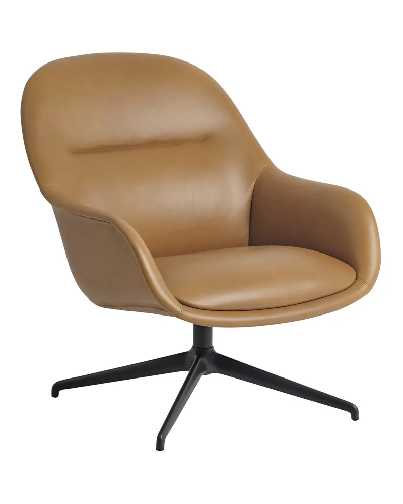 Muuto Gepolsterter Sessel Fiber - Braun - 100 % recycelter Kunststoff - Designer Iskos-Berlin 