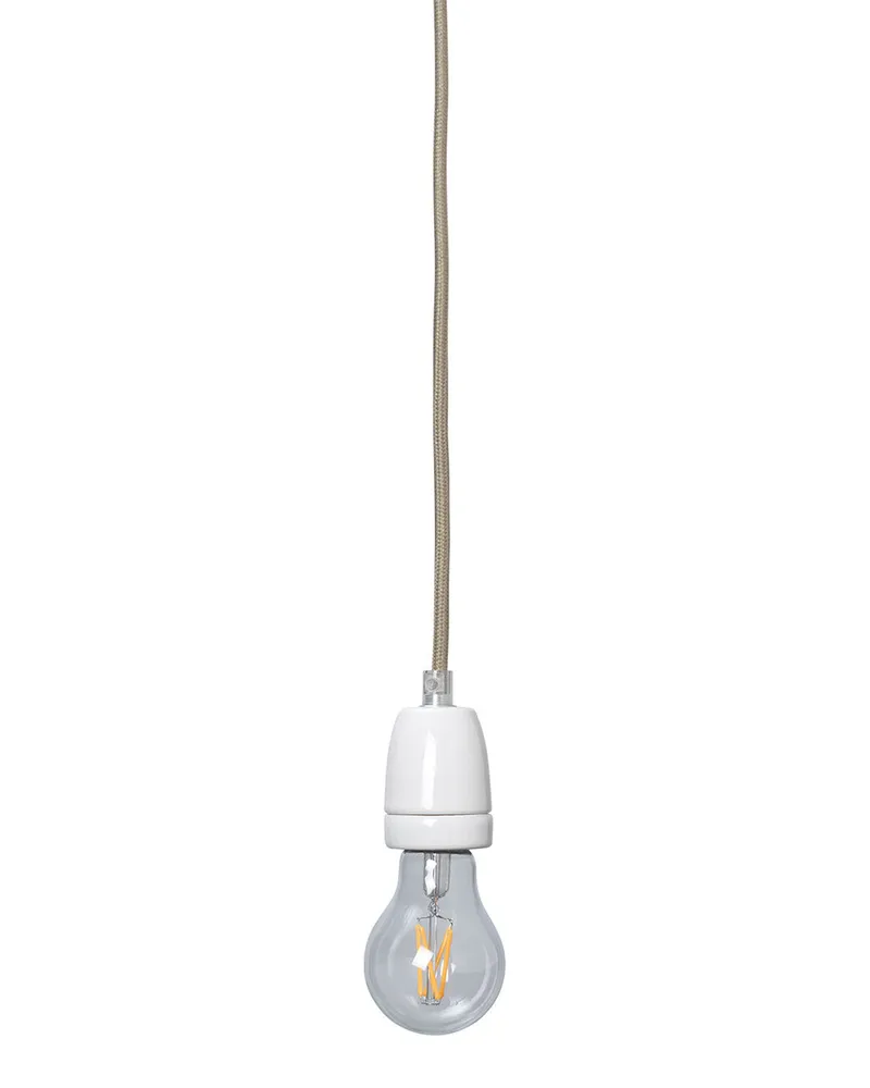 ferm LIVING Elektrisches Federungssystem Lampes rotin - Weiß - Porzellan Weiß