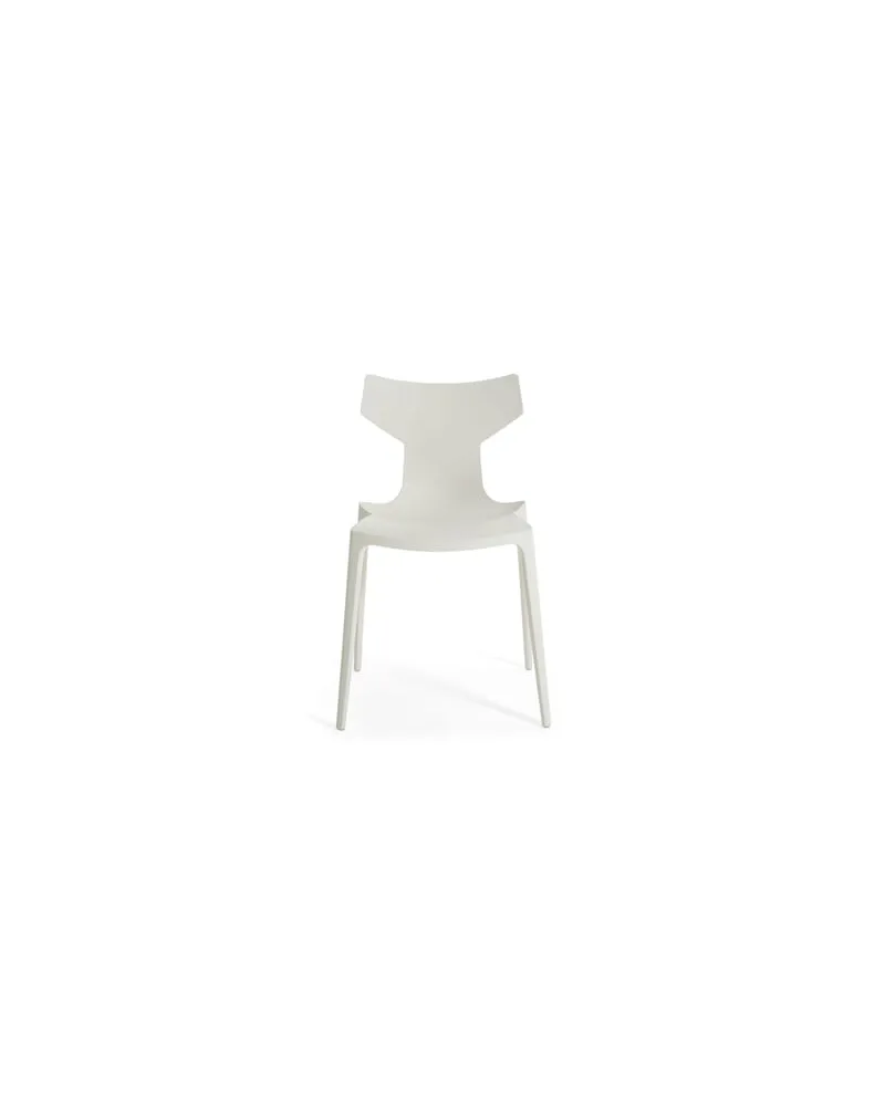 Kartell Stapelbarer Stuhl Re-Chair - Weiß - Recyceltes thermoplast. Technopolymer - Designer Antonio Citterio 