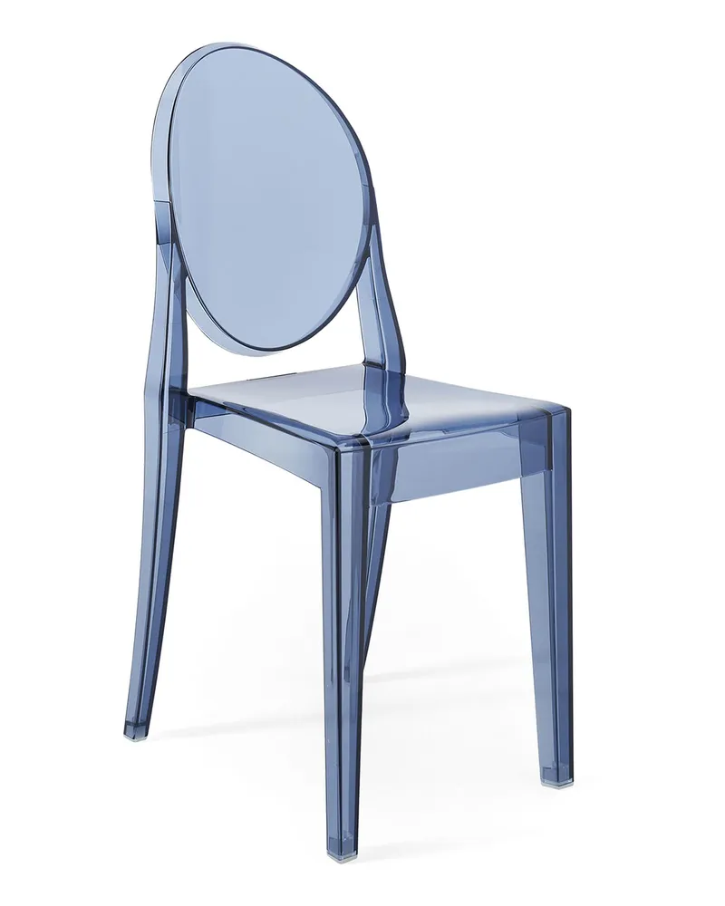 Kartell Stapelbarer Stuhl Ghost - Blau - Polycarbonat 2.0 - Designer Philippe Starck 