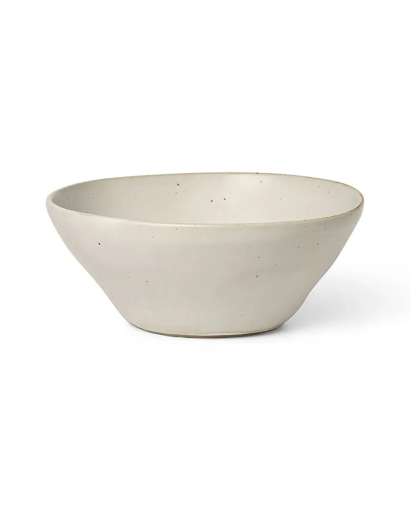ferm LIVING Schale Flow - Weiß - emailliertes Porzellan 