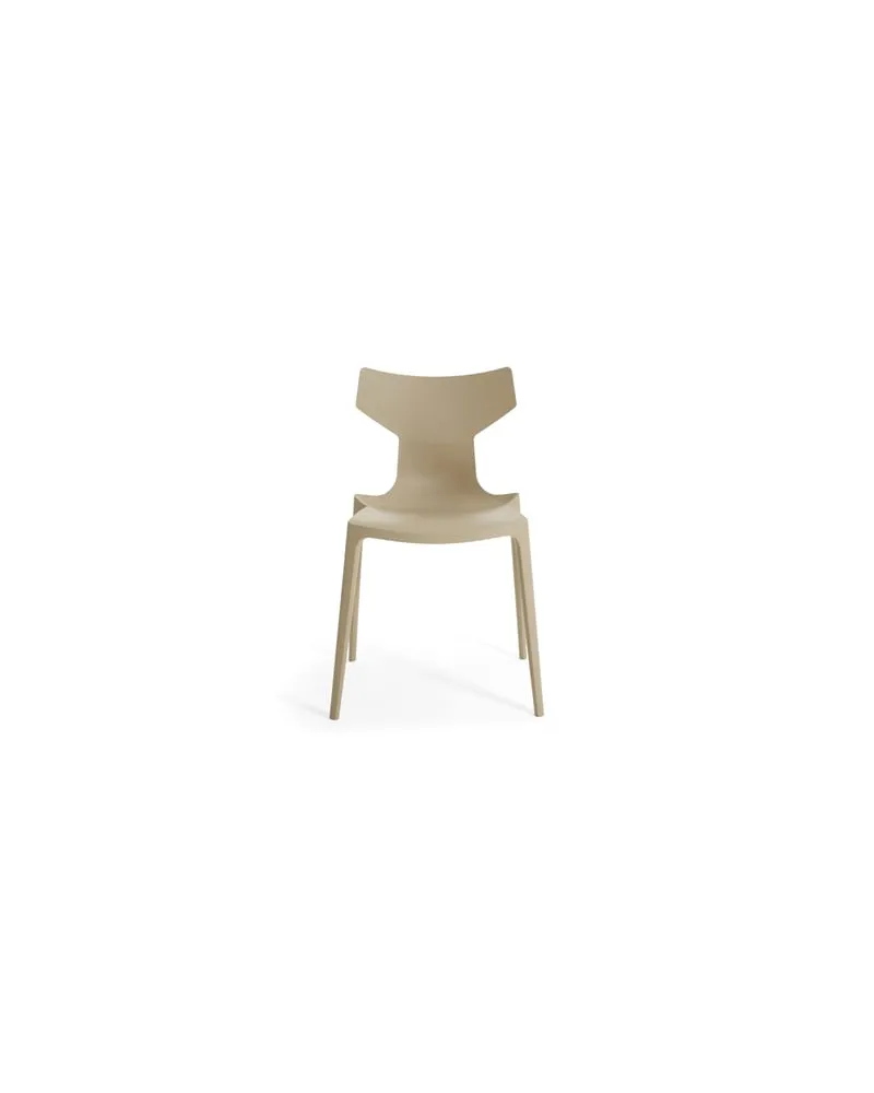 Kartell Stapelbarer Stuhl Re-Chair - Beige - Recyceltes thermoplast. Technopolymer - Designer Antonio Citterio 
