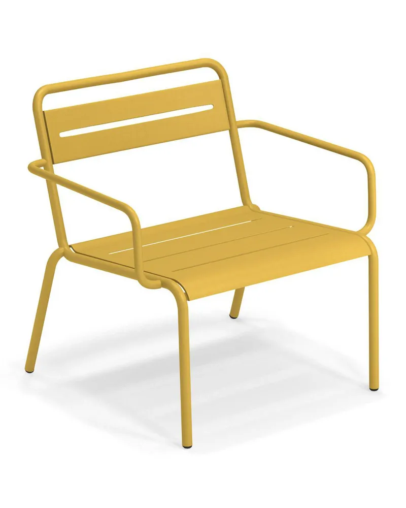 EMU Niedrig stapelbarer Sessel Star - Gelb - Aluminium 