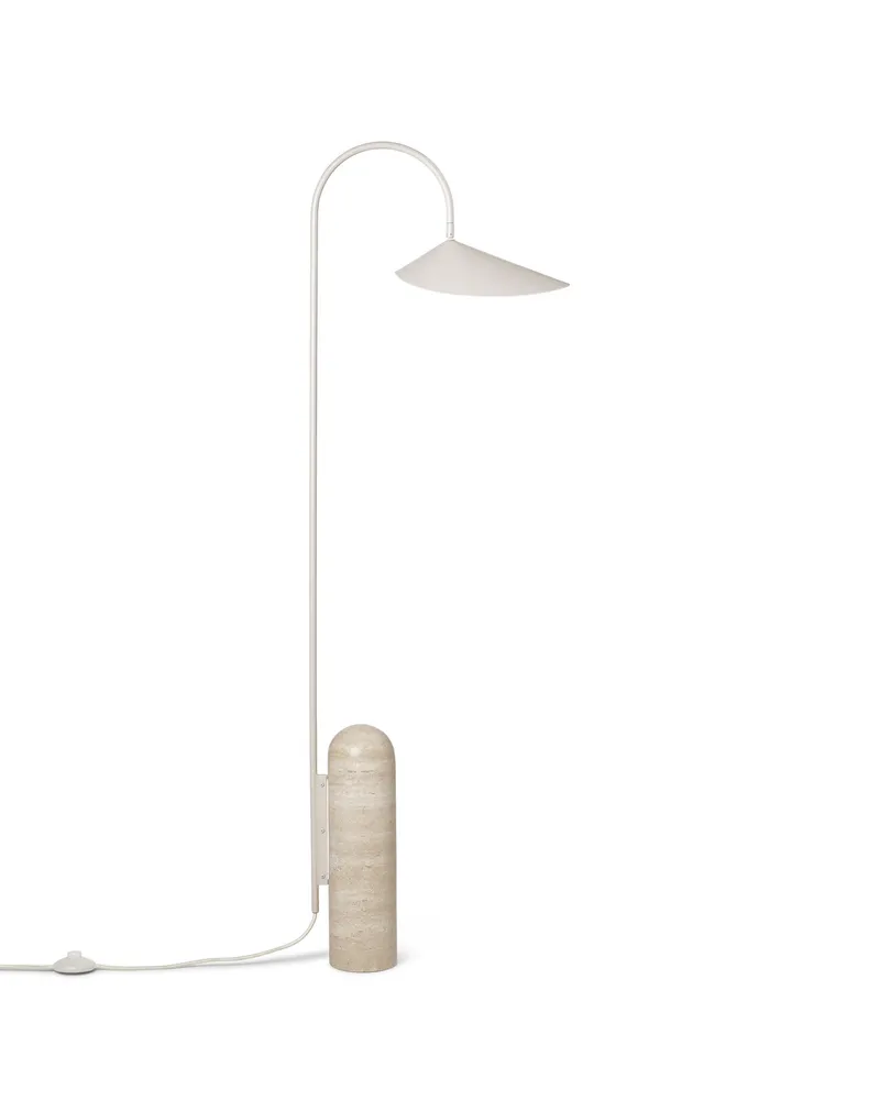 ferm LIVING Stehleuchte Arum - Beige - Travertin Stein - Designer Trine Andersen 