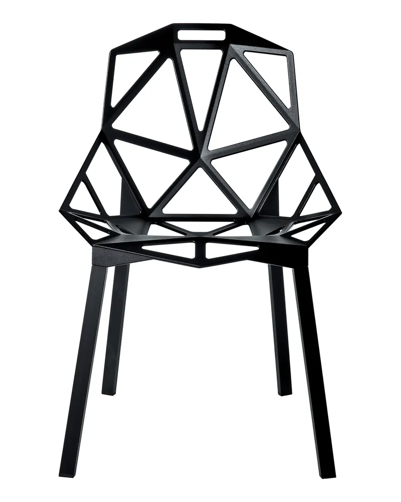 Magis Stapelbarer Stuhl One - Schwarz - gefirnistes Gussaluminium - Designer Konstantin Grcic 