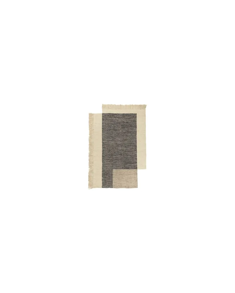 ferm LIVING Teppich Tapis - Schwarz - Wolle 