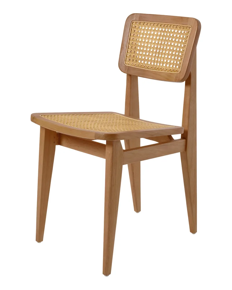 Gubi Stuhl Gascoin - Holz natur - Geflecht aus Polyethylenfasern - Designer Marcel Gascoin 