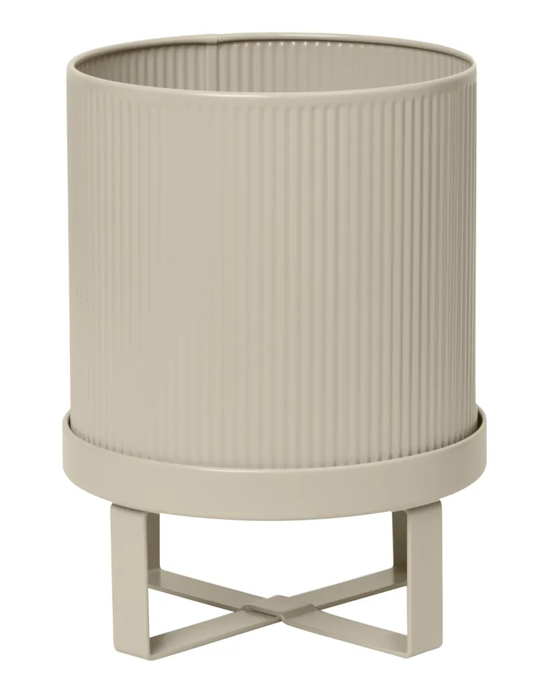 ferm LIVING Blumentopf Bau - Beige - galvanisierter Stahl - Designer Herman Studio 
