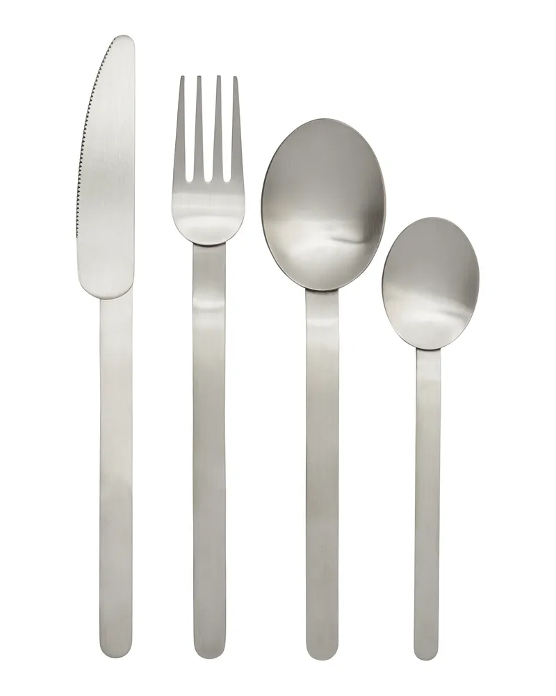 ferm LIVING Besteck Set Stelo - Metall - gebürsteter rostfreier Stahl 