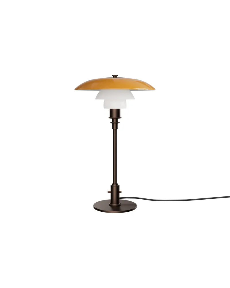 Louis Poulsen Tischleuchte PH - Orange - Brüniertes Messing - Designer Poul Henningsen 