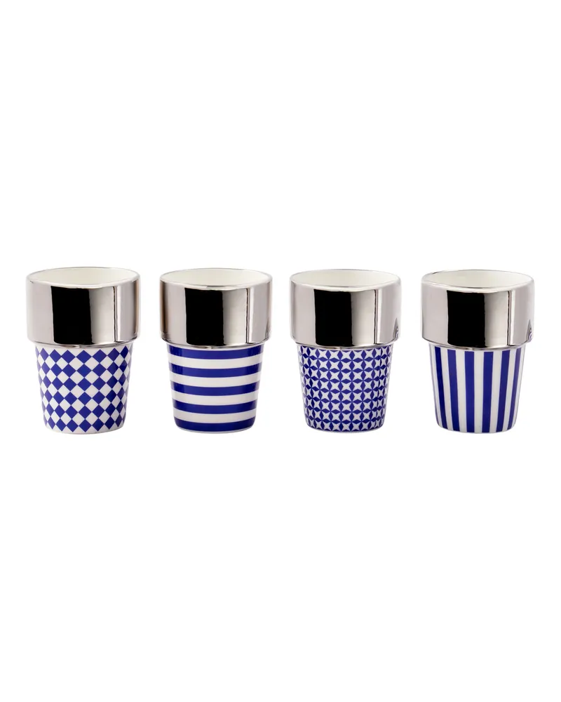 POLSPOTTEN Becher Aunty - Blau - Porzellan 