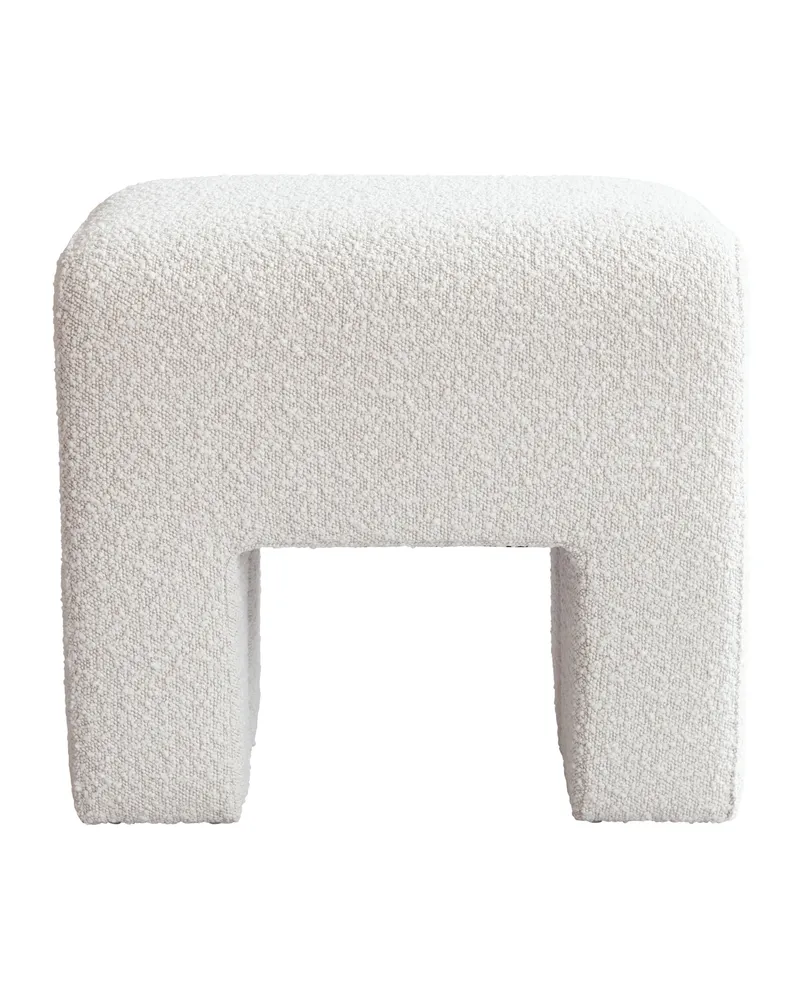 101 Copenhagen Gepolsterter Hocker Sculpt - Weiß - Schlingenpol - Designer Tommy Hyldahl 
