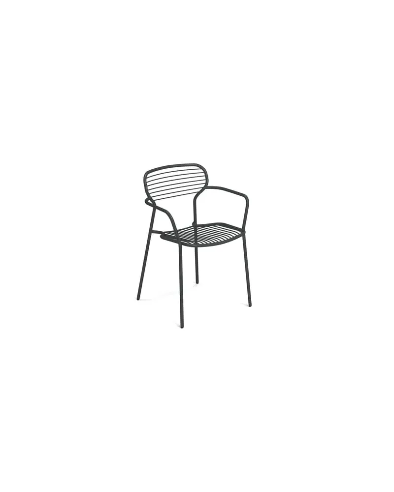 EMU Stapelbarer Sessel Apero - Metall - gefirnister Stahl - Designer Martin Drechsel 