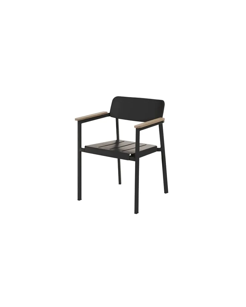 EMU Stapelbarer Sessel Shine - Schwarz - Teakholz - Designer Arik Levy 