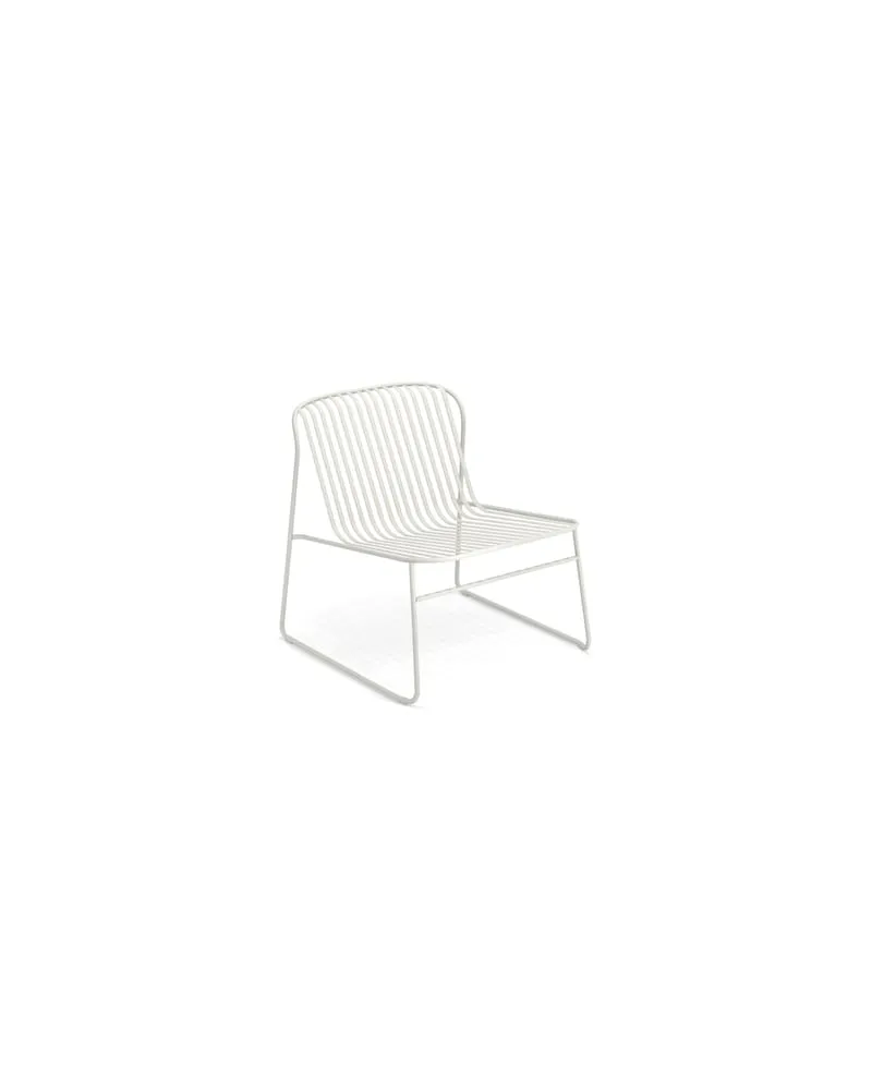 EMU Niedrig stapelbarer Sessel Riviera - Weiß - gefirnister Stahl - Designer LucidiPevere Studio 