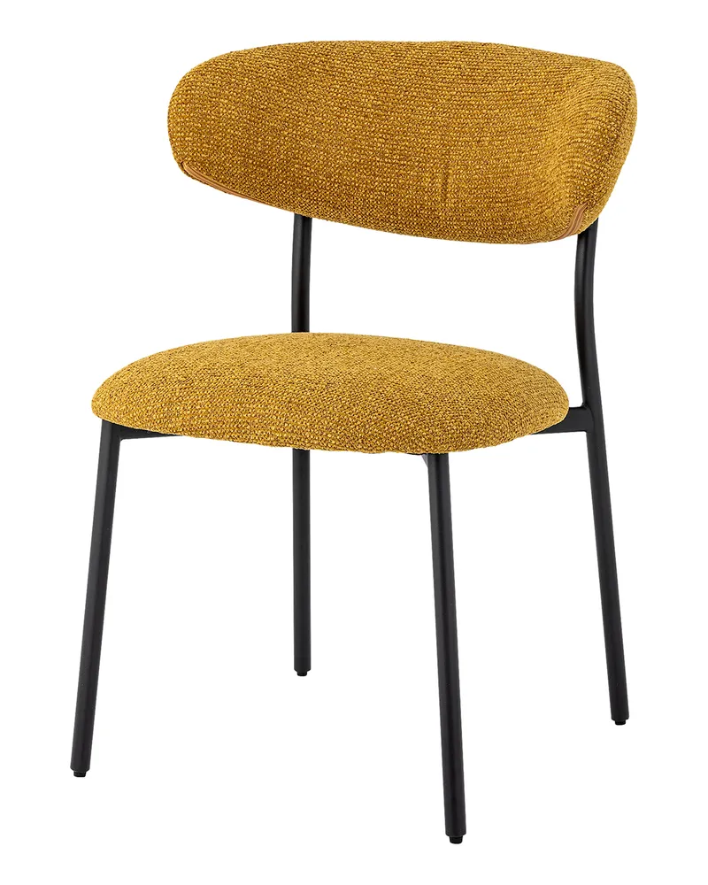 Bloomingville Gepolsterter Stuhl Manal - Gelb - Chenille-Stoff 