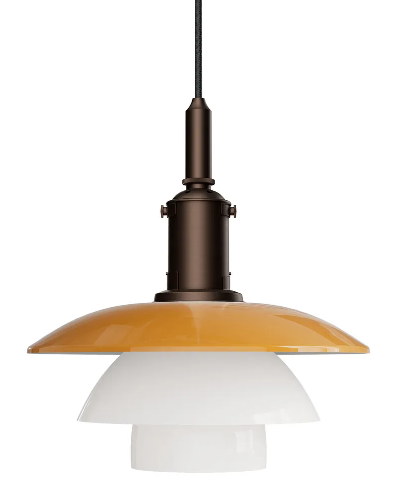 Louis Poulsen Pendelleuchte PH - Orange - Brüniertes Messing - Designer Poul Henningsen 