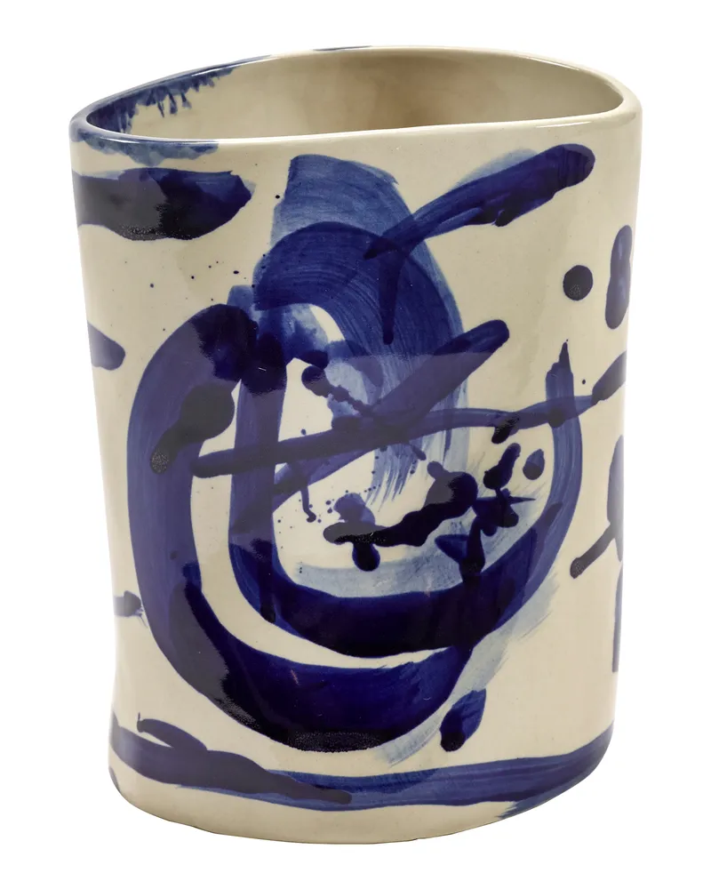 Serax Vase Sophia - Blau - emaillierter Sandstein - Designer Marie Michielssen 