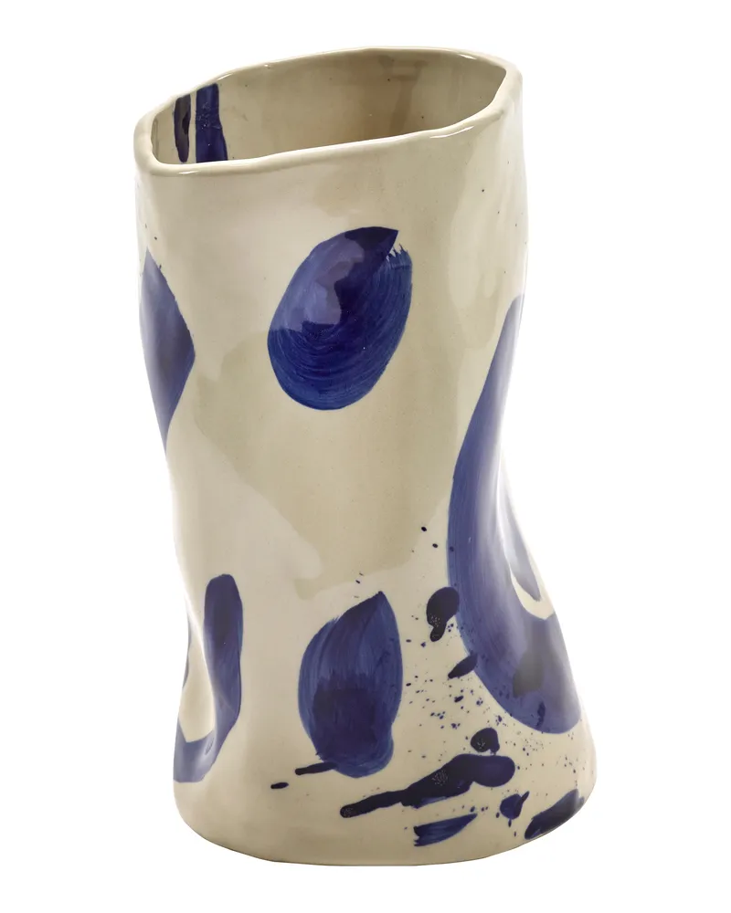 Serax Vase Sophia - Blau - emaillierter Sandstein - Designer Marie Michielssen 