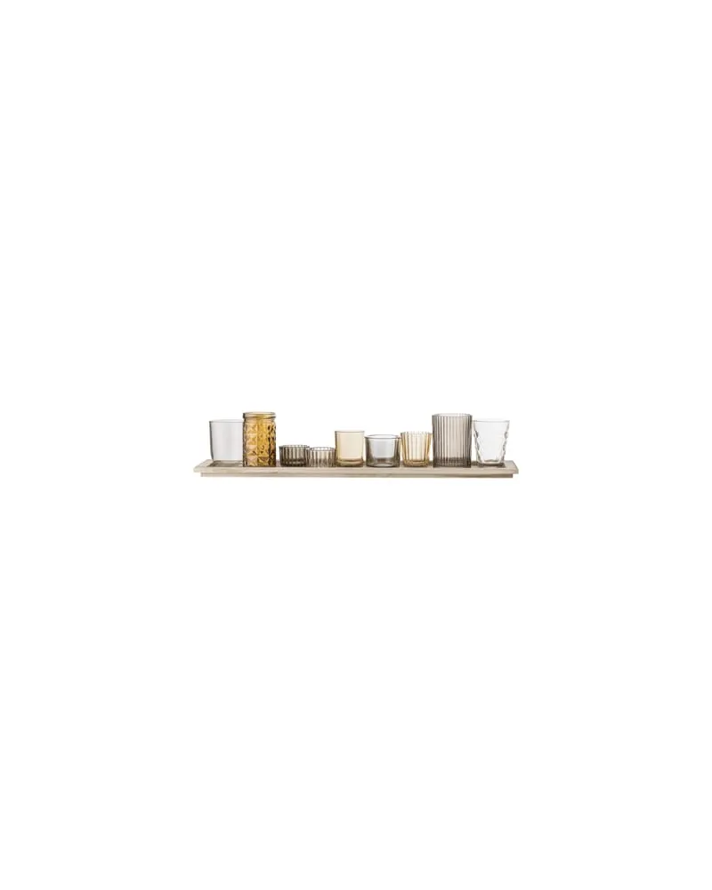 Bloomingville Windlicht Bougeoirs - Bunt - Paulownia-Holz 