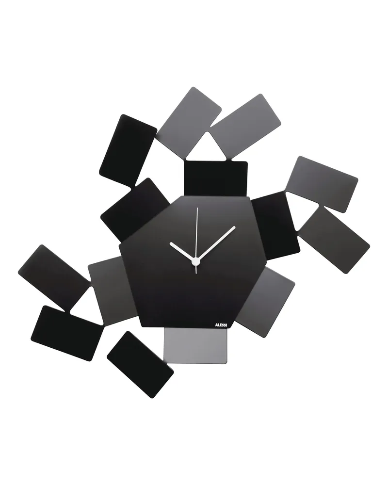 Alessi Wanduhr La Stanza dello Scirocco - Schwarz - Stahl - Designer Mario Trimarchi 