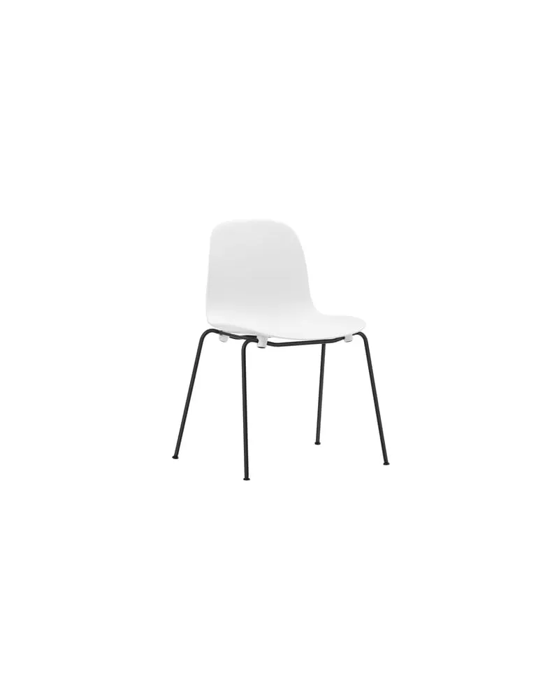 Normann Copenhagen Stapelbarer Stuhl Form - Weiß - lackierter Stahl - Designer Simon Legald 