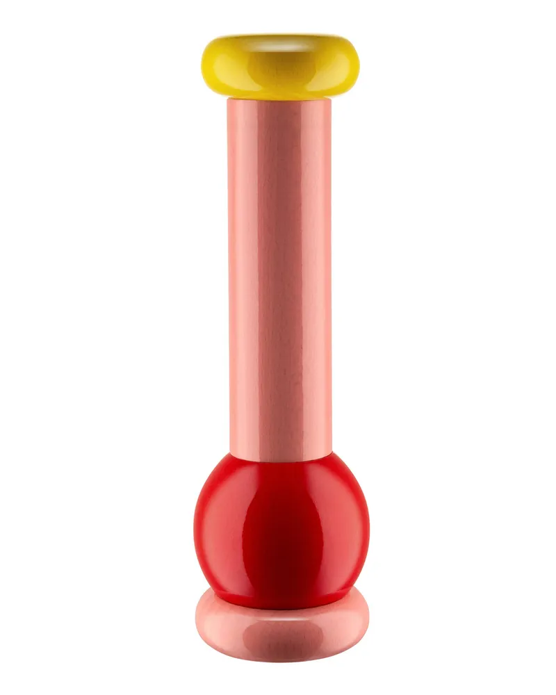 Alessi Salz- und Pfeffermühle Alessi 100 Values Collection - Rosa - FSC-zertifizierte gedrechselte Buche - Designer Ettore Sottsass 