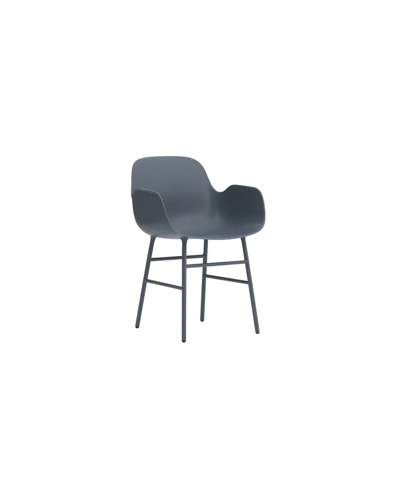 Normann Copenhagen Sessel Form - Blau - lackierter Stahl - Designer Simon Legald 
