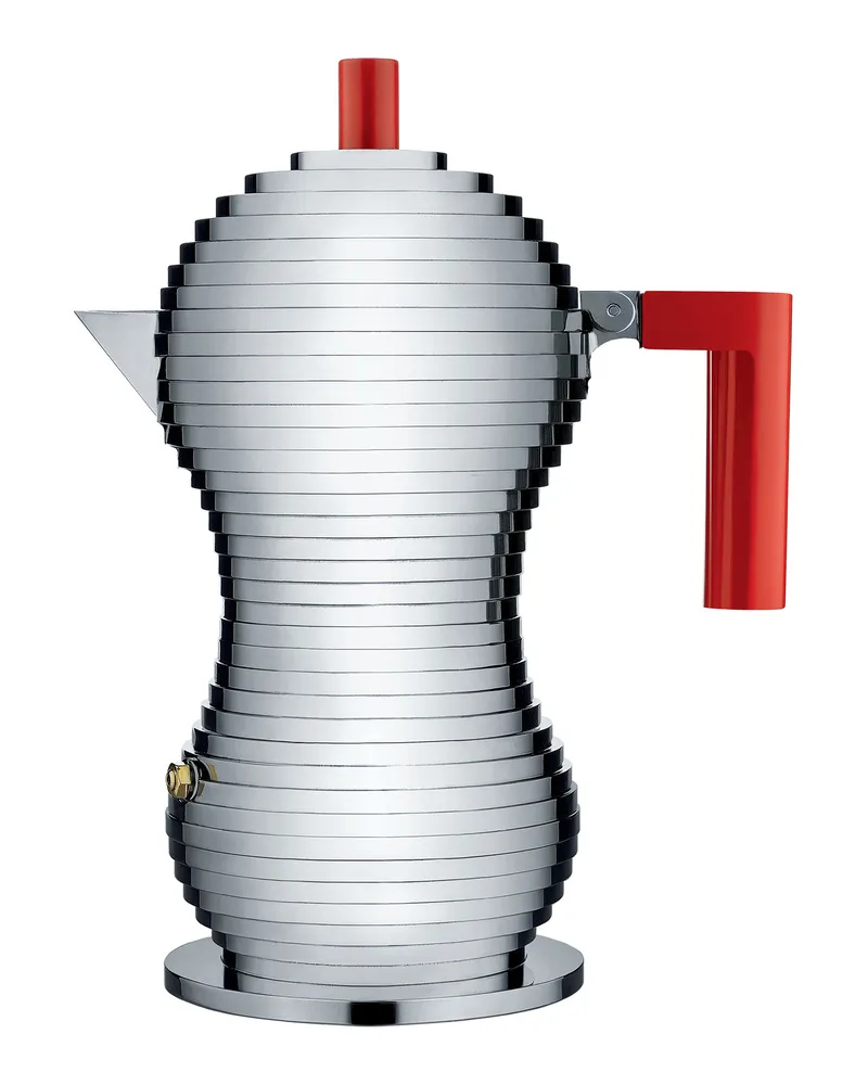 Alessi italienischer Kaffeebereiter Pulcina - Metall - Gussaluminium - Designer Michele de Lucchi 
