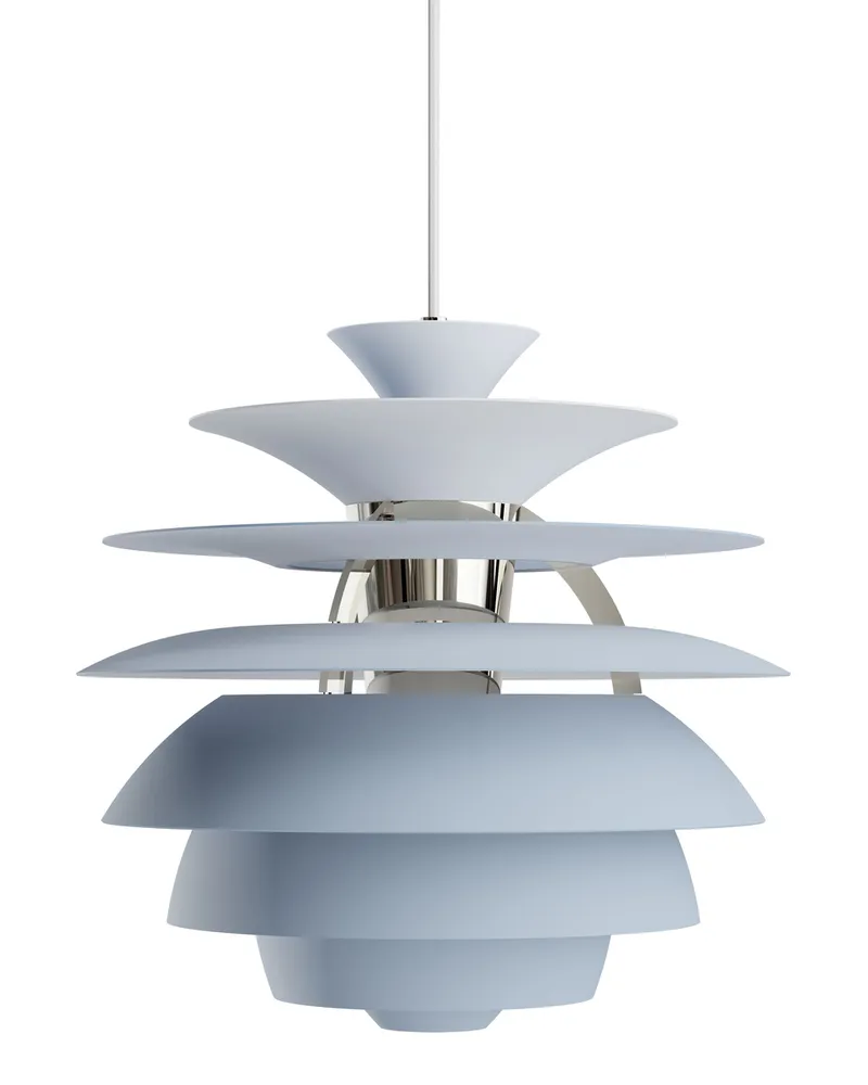 Louis Poulsen Pendelleuchte PH - Blau - Verchromtes Zink - Designer Poul Henningsen 