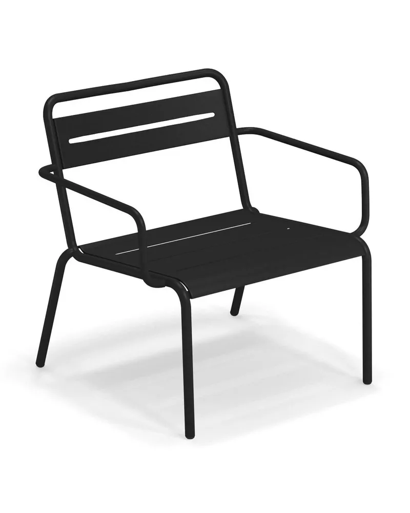EMU Niedrig stapelbarer Sessel Star - Schwarz - Galvanisiertes Blech 