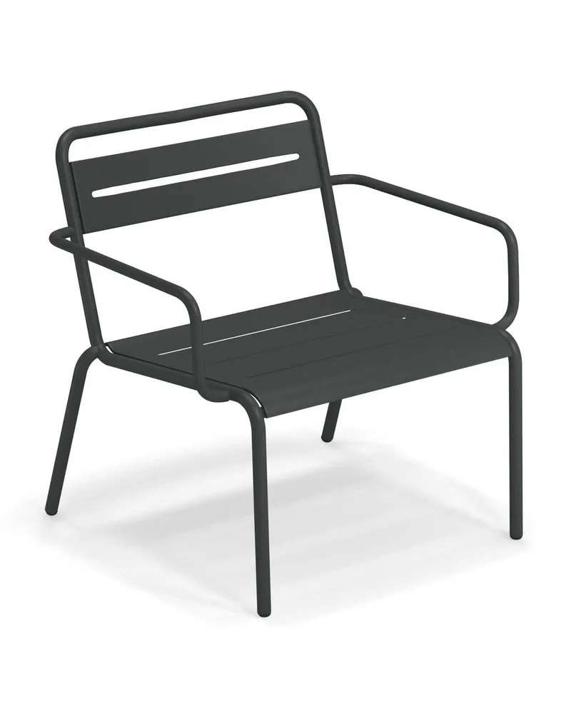 EMU Niedrig stapelbarer Sessel Star - Schwarz - Galvanisiertes Blech 