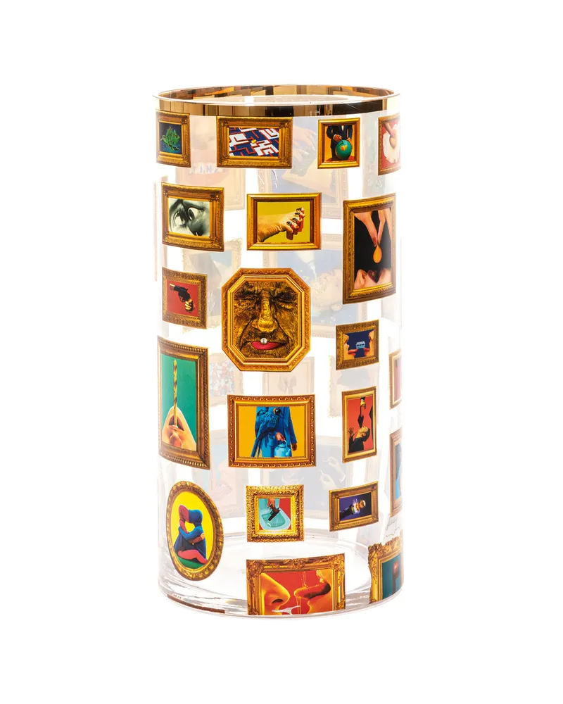 Seletti Vase Toilet Paper - Bunt - Echtgold - Designer Maurizio Cattelan 