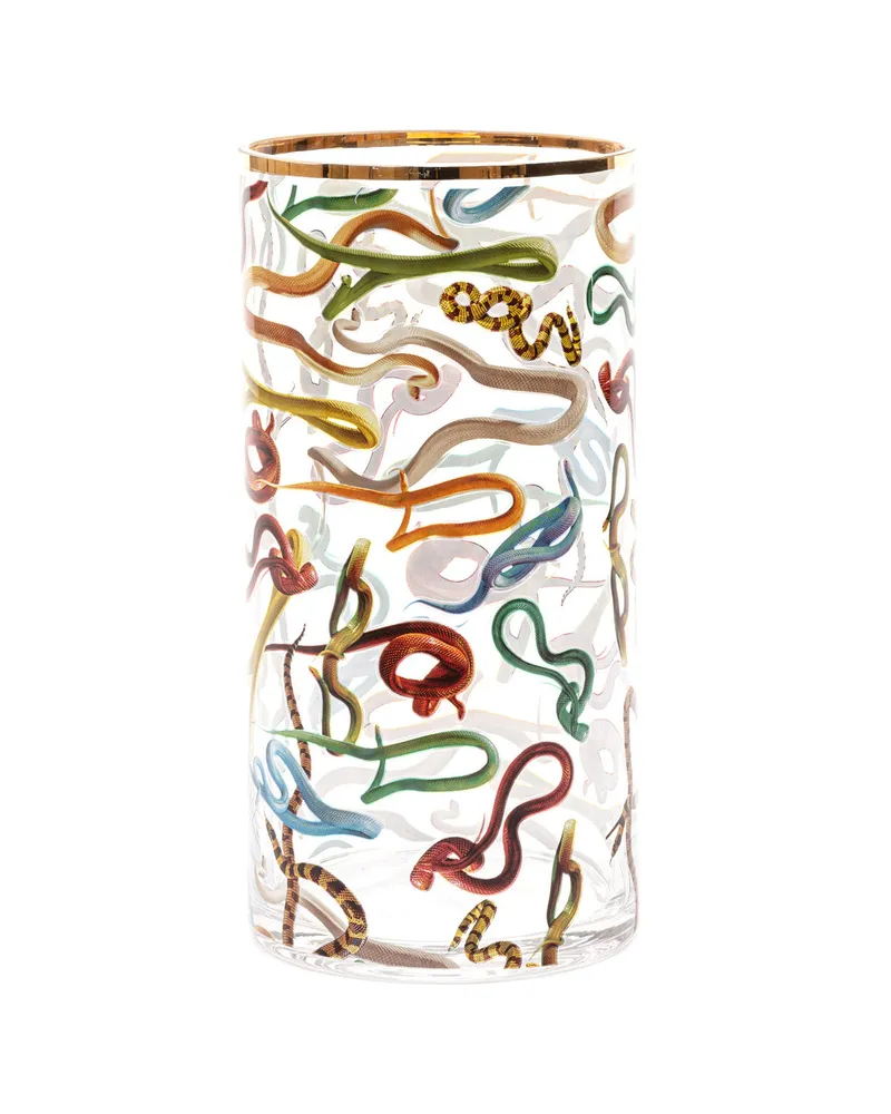 Seletti Vase Toilet Paper - Bunt - Echtgold - Designer Maurizio Cattelan 