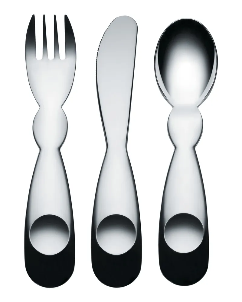 Alessi Kinderbesteck Kids - Metall - rostfreier Stahl - Designer Alessandro Mendini 