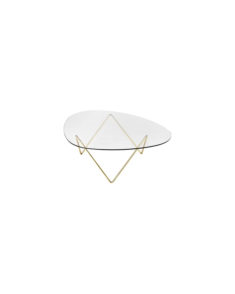Gubi Couchtisch Pedrera - Transparent - Messingbeschichteter Stahl - Designer Barba Corsini 